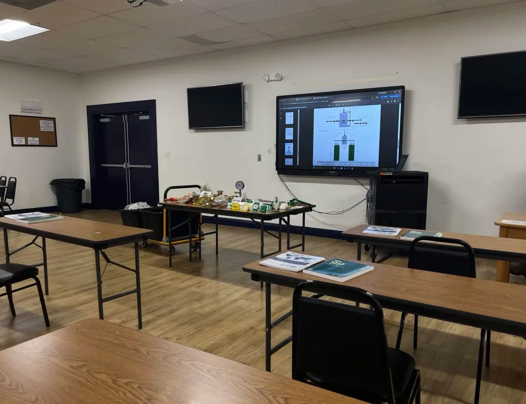 Medical gas training classroom arranged for students
