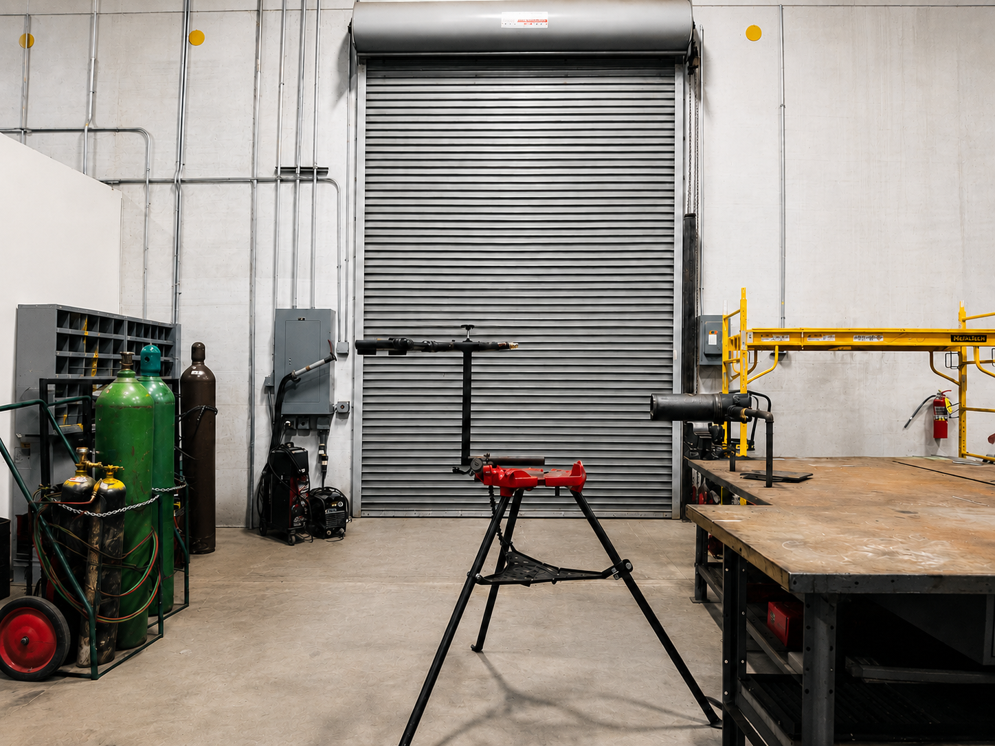 Brazing work area with torch and copper station